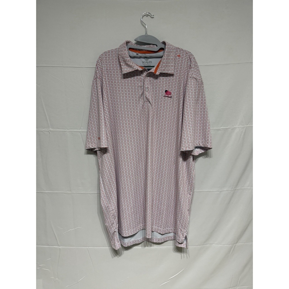 Scales Men's Golf Polo 2XL Shirt Stretch Performance Allover Fish